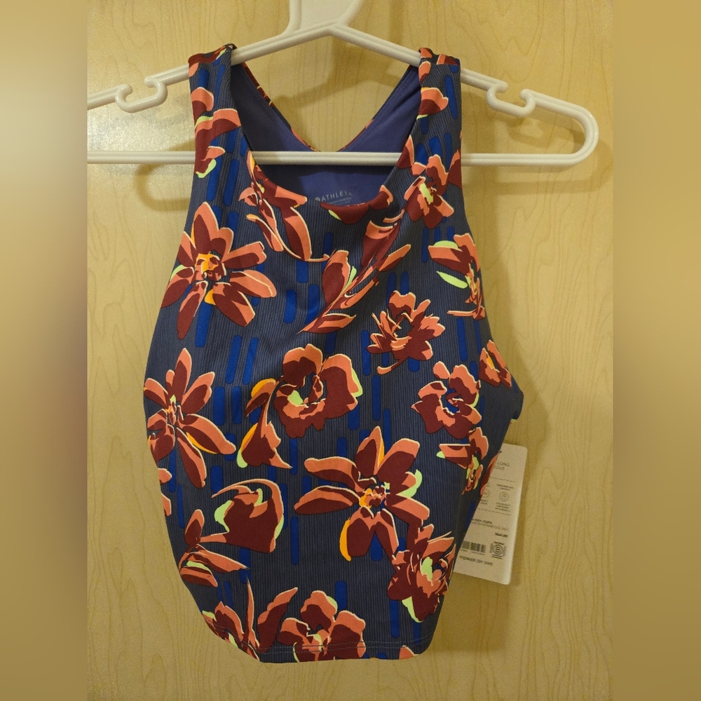 NWT Athleta Floral Printed Conscious Crop Top (M)